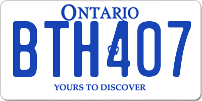 ON license plate BTH407