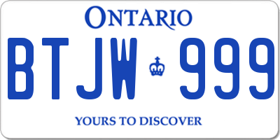 ON license plate BTJW999