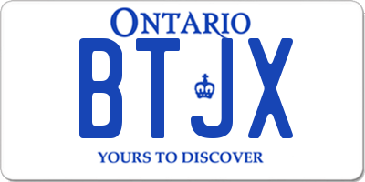 ON license plate BTJX