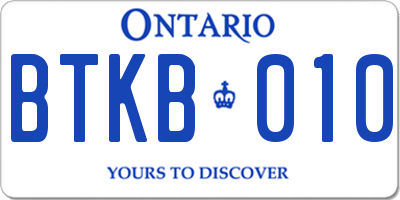 ON license plate BTKB010