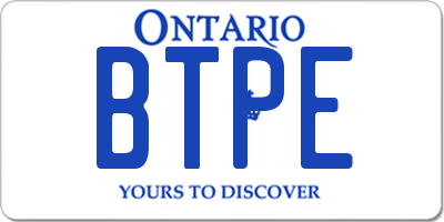 ON license plate BTPE