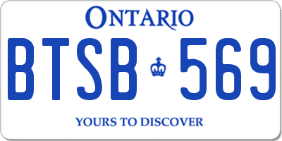 ON license plate BTSB569