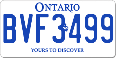 ON license plate BVF3499
