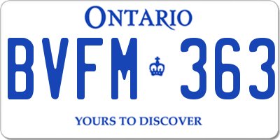 ON license plate BVFM363