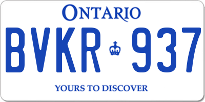 ON license plate BVKR937