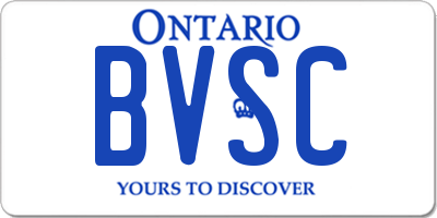 ON license plate BVSC