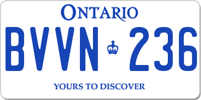 ON license plate BVVN236