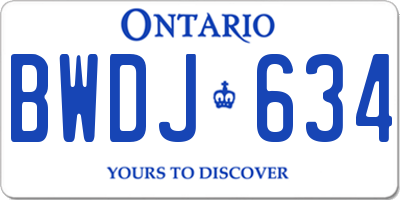 ON license plate BWDJ634