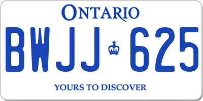 ON license plate BWJJ625