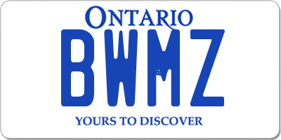 ON license plate BWMZ