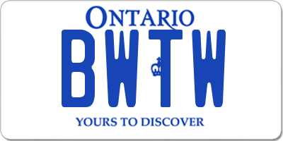 ON license plate BWTW