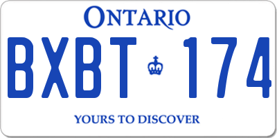 ON license plate BXBT174