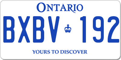 ON license plate BXBV192