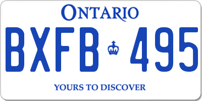 ON license plate BXFB495