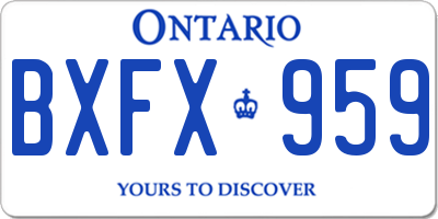 ON license plate BXFX959