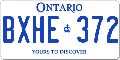 ON license plate BXHE372