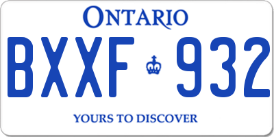 ON license plate BXXF932