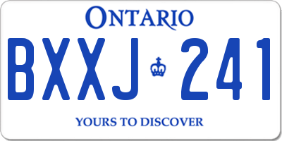 ON license plate BXXJ241