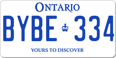 ON license plate BYBE334