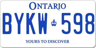 ON license plate BYKW598