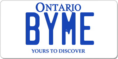 ON license plate BYME