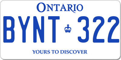 ON license plate BYNT322