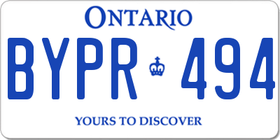 ON license plate BYPR494