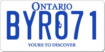 ON license plate BYR071