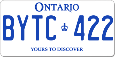 ON license plate BYTC422