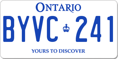 ON license plate BYVC241