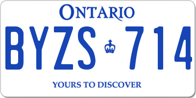 ON license plate BYZS714