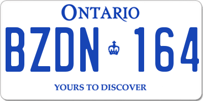 ON license plate BZDN164