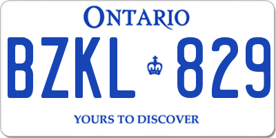 ON license plate BZKL829