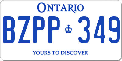 ON license plate BZPP349