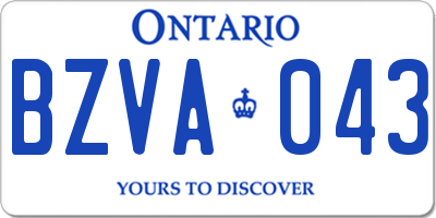 ON license plate BZVA043
