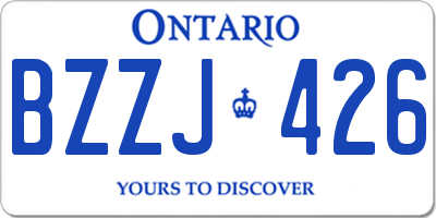 ON license plate BZZJ426