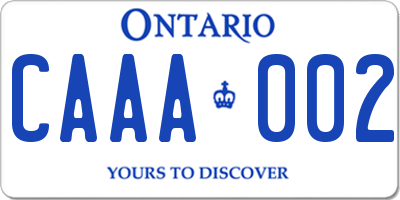 ON license plate CAAA002
