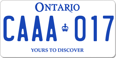 ON license plate CAAA017