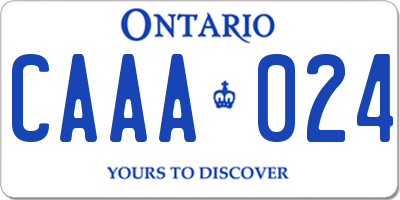 ON license plate CAAA024
