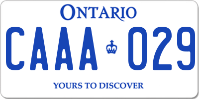 ON license plate CAAA029