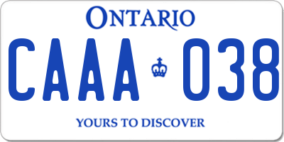 ON license plate CAAA038