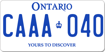 ON license plate CAAA040