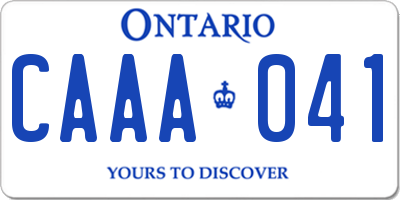 ON license plate CAAA041