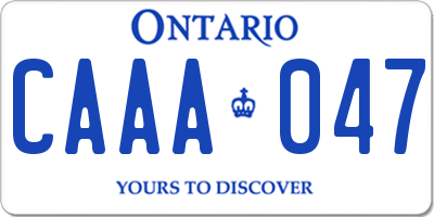 ON license plate CAAA047