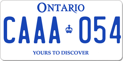 ON license plate CAAA054