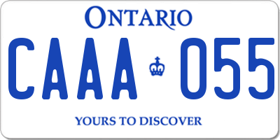 ON license plate CAAA055