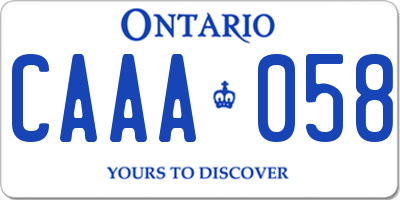 ON license plate CAAA058