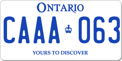 ON license plate CAAA063