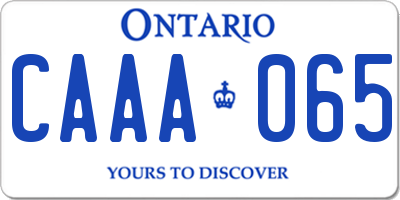 ON license plate CAAA065