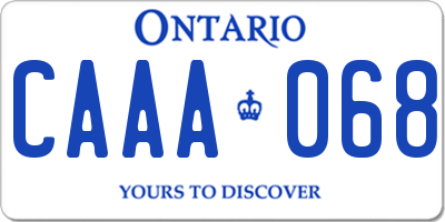ON license plate CAAA068